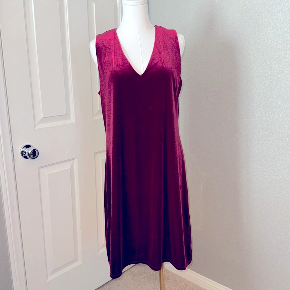White House Black Market Rich Red Velvet Dress